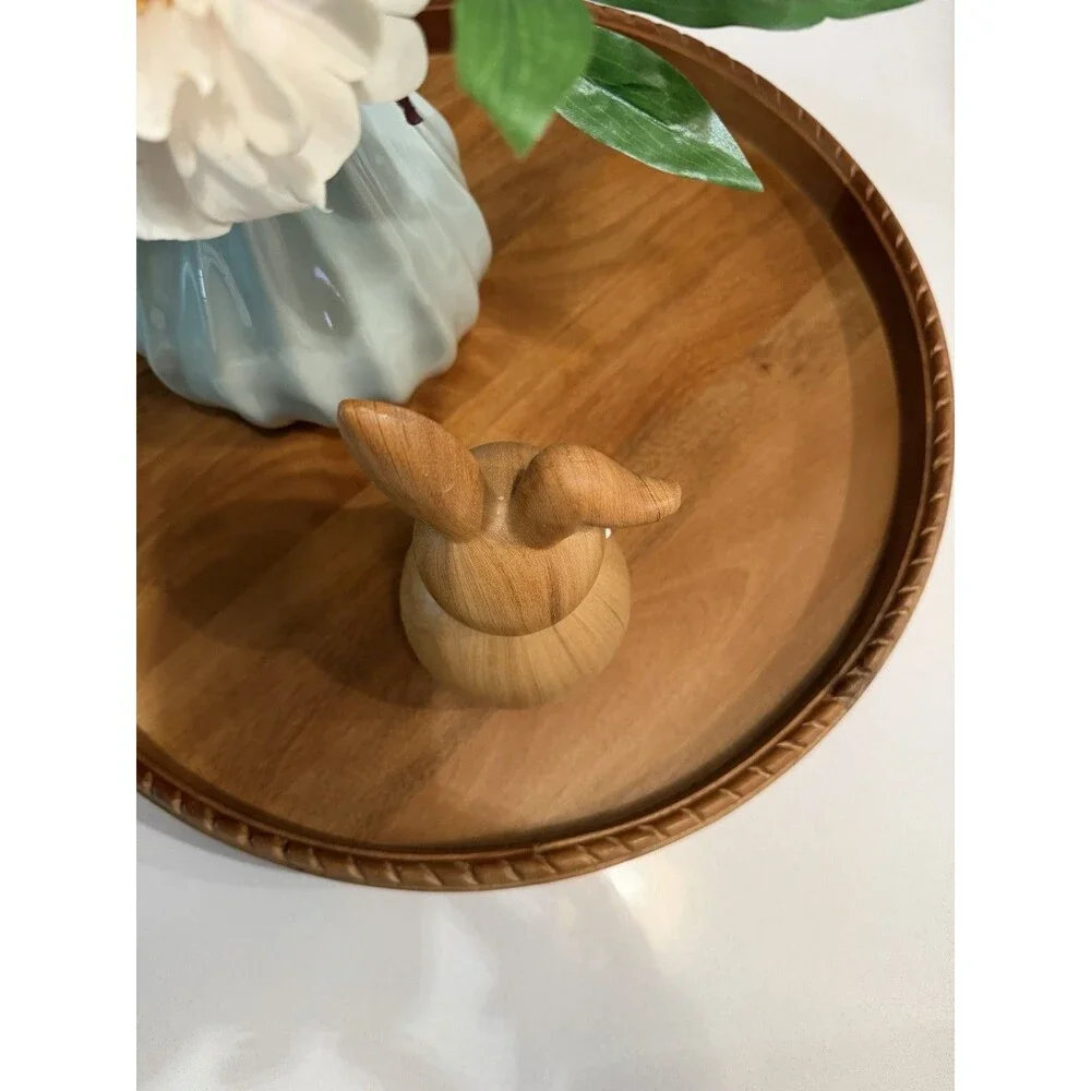 10” Decorative Ceramic Bunny Rabbit| Neutral Pottery Barn Style Spring Decor - Picture 7 of 10